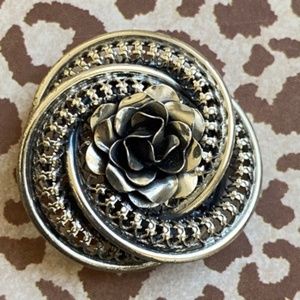DANECRAFT Brooch Sterling Floral Vintage